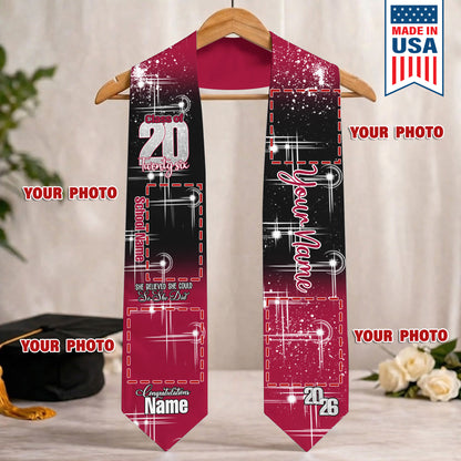Custom Name & Photo She Believed She Could Graduation Stoles