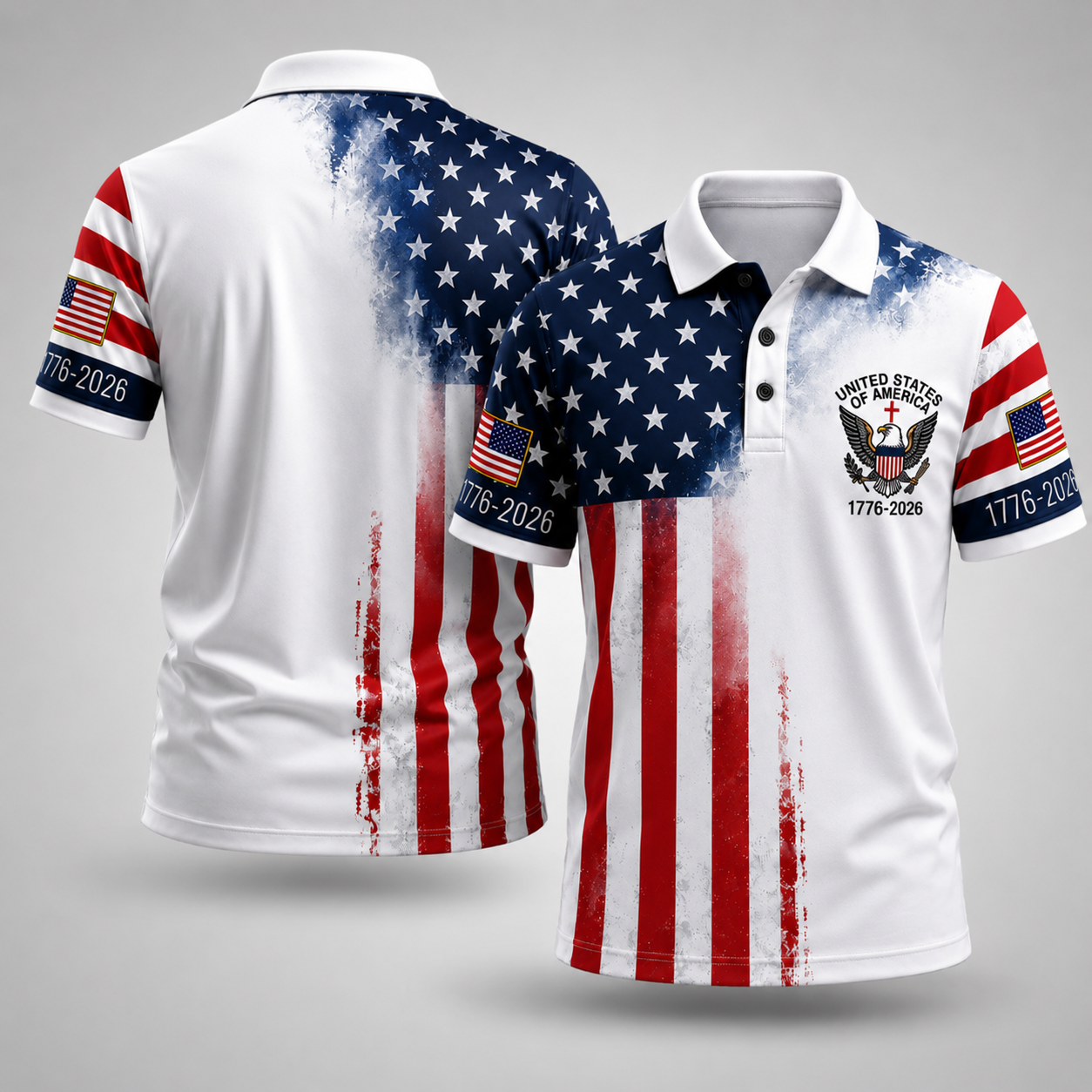 The United We Stand Patriotic Eagle - USA 250th Anniversary Polo Shirt