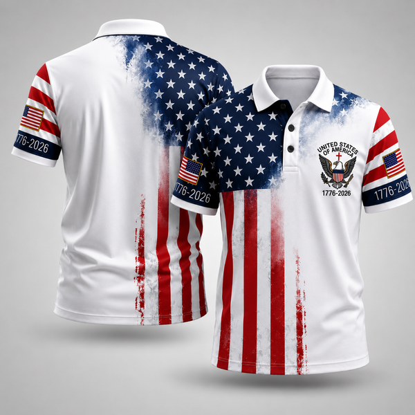 Patriotic Eagle 1776-2026 - USA 250th Anniversary Polo Shirt