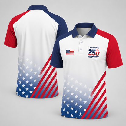 The United We Stand Patriotic Eagle - USA 250th Anniversary Polo Shirt