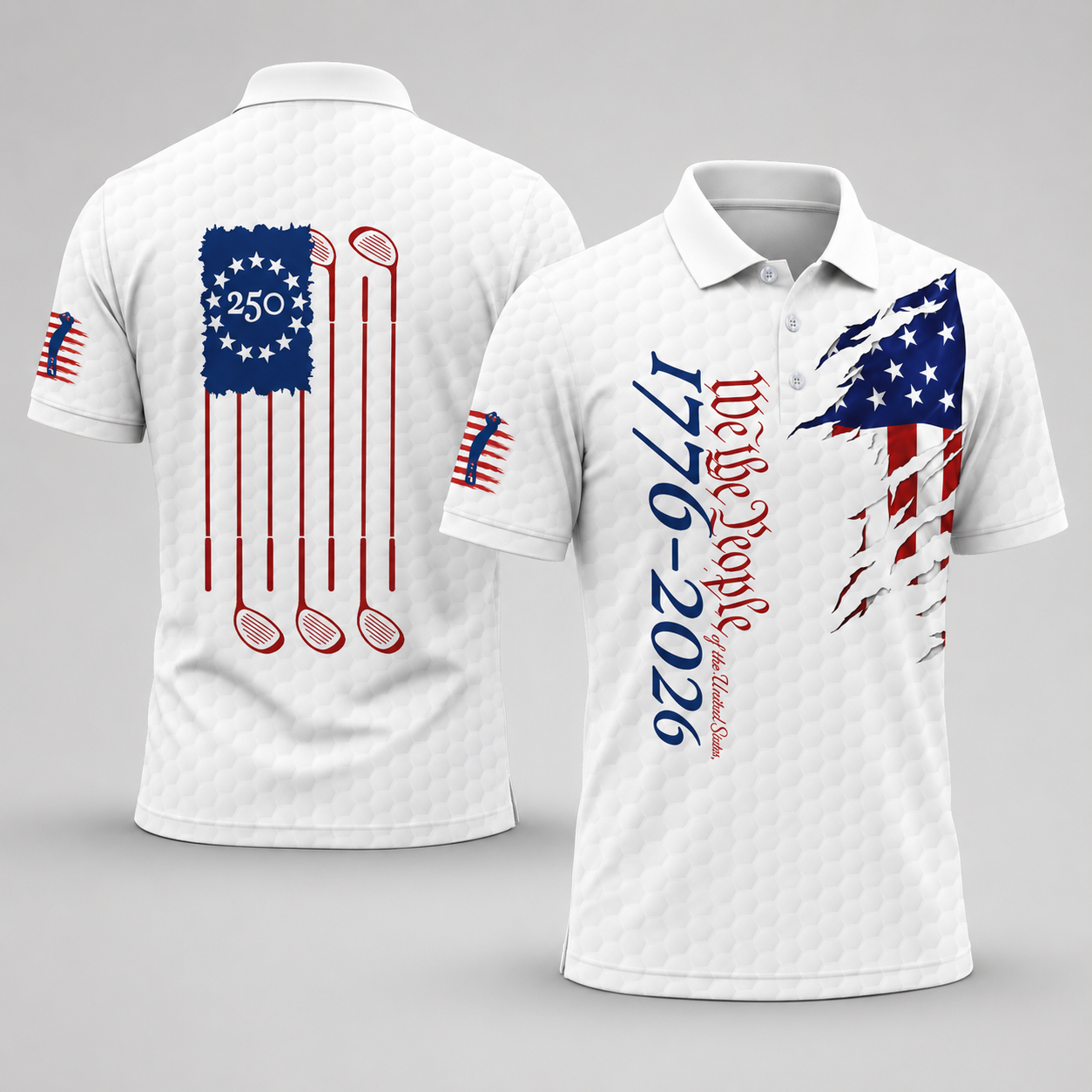 250 Years We The People Golf - USA 250th Anniversary Polo Shirt