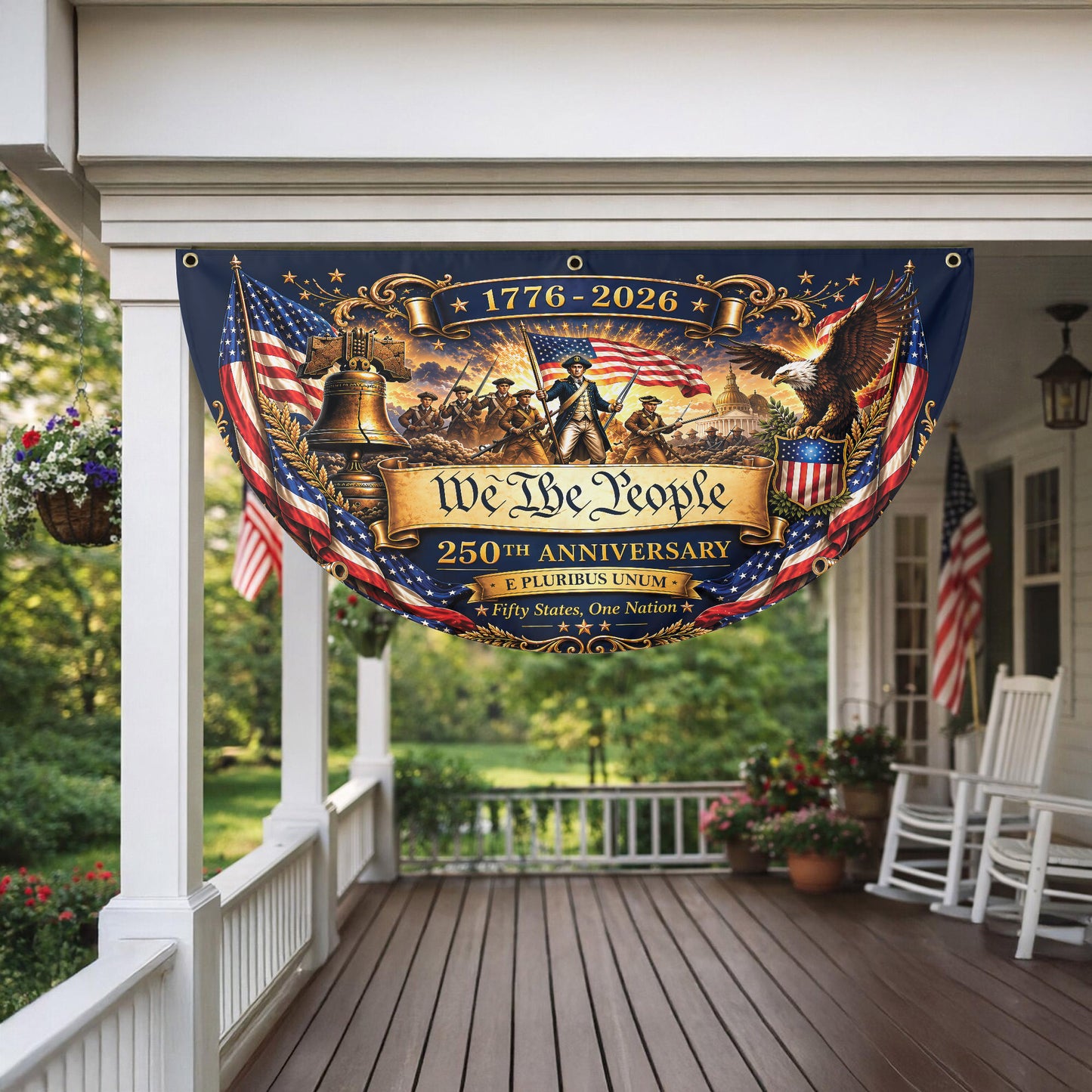 Personalized America 250th Anniversary We The People Semicircle Flag