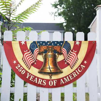 Patriotic American Fan Flag, 250 Years of Freedom Flag Decor