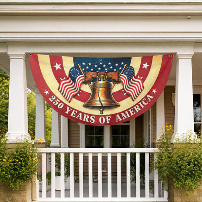 Patriotic American Fan Flag, 250 Years of Freedom Flag Decor