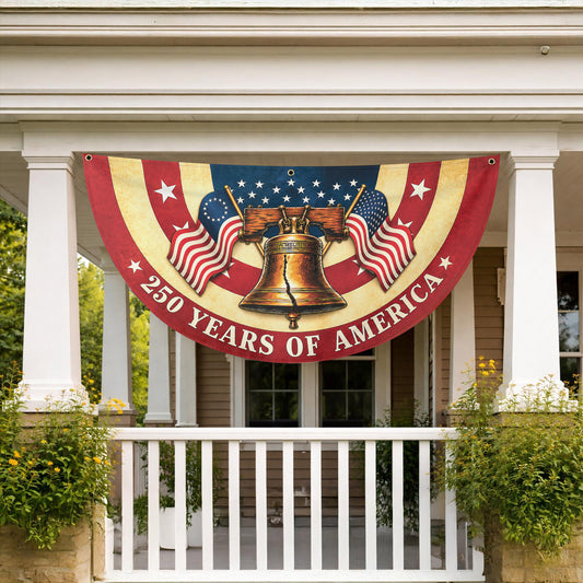 Patriotic American Fan Flag, 250 Years of Freedom Flag Decor
