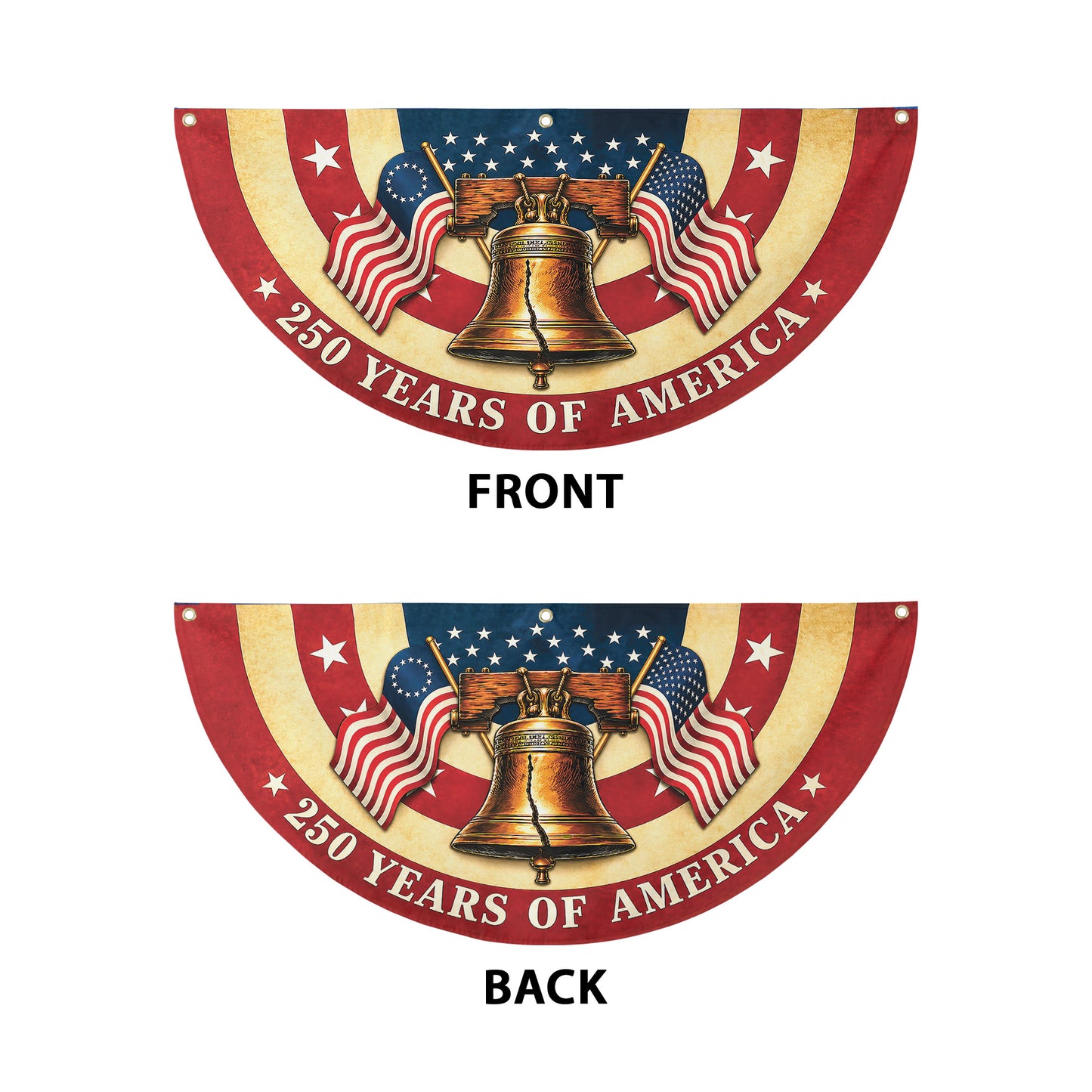 Patriotic American Fan Flag, 250 Years of Freedom Flag Decor