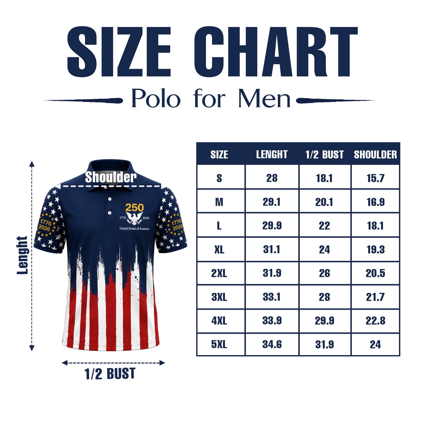 Distressed USA Flag Golf Polo Shirt - Black America Sports Top