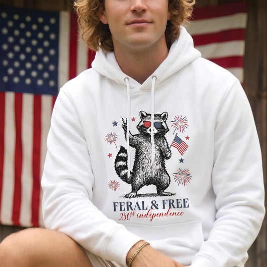 USA 250th Anniversary Shirt Feral & Free Patriotic Raccoon Unisex Shirt