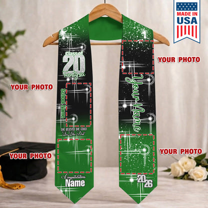 Custom Name & Photo She Believed She Could Graduation Stoles