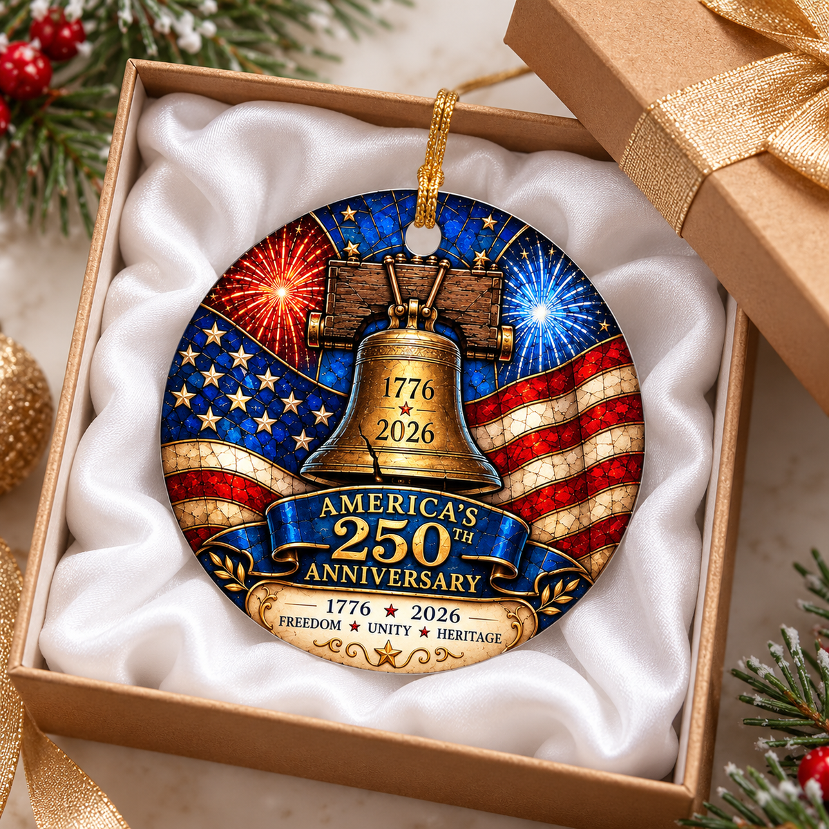 250 Anniversary Christmas Cerammic Ornament