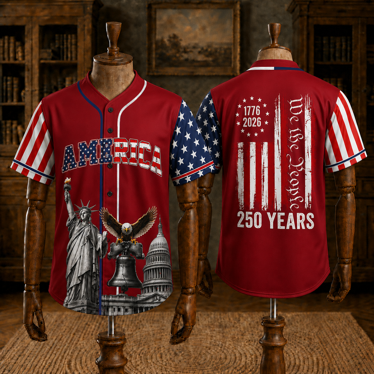 We The People America 250 Years - USA 250th Anniversary Baseball Jersey