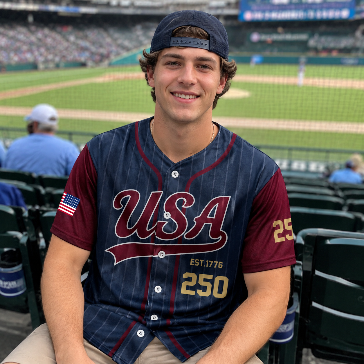 250 Years Est 1776 Of America - USA 250th Anniversary Baseball Jersey