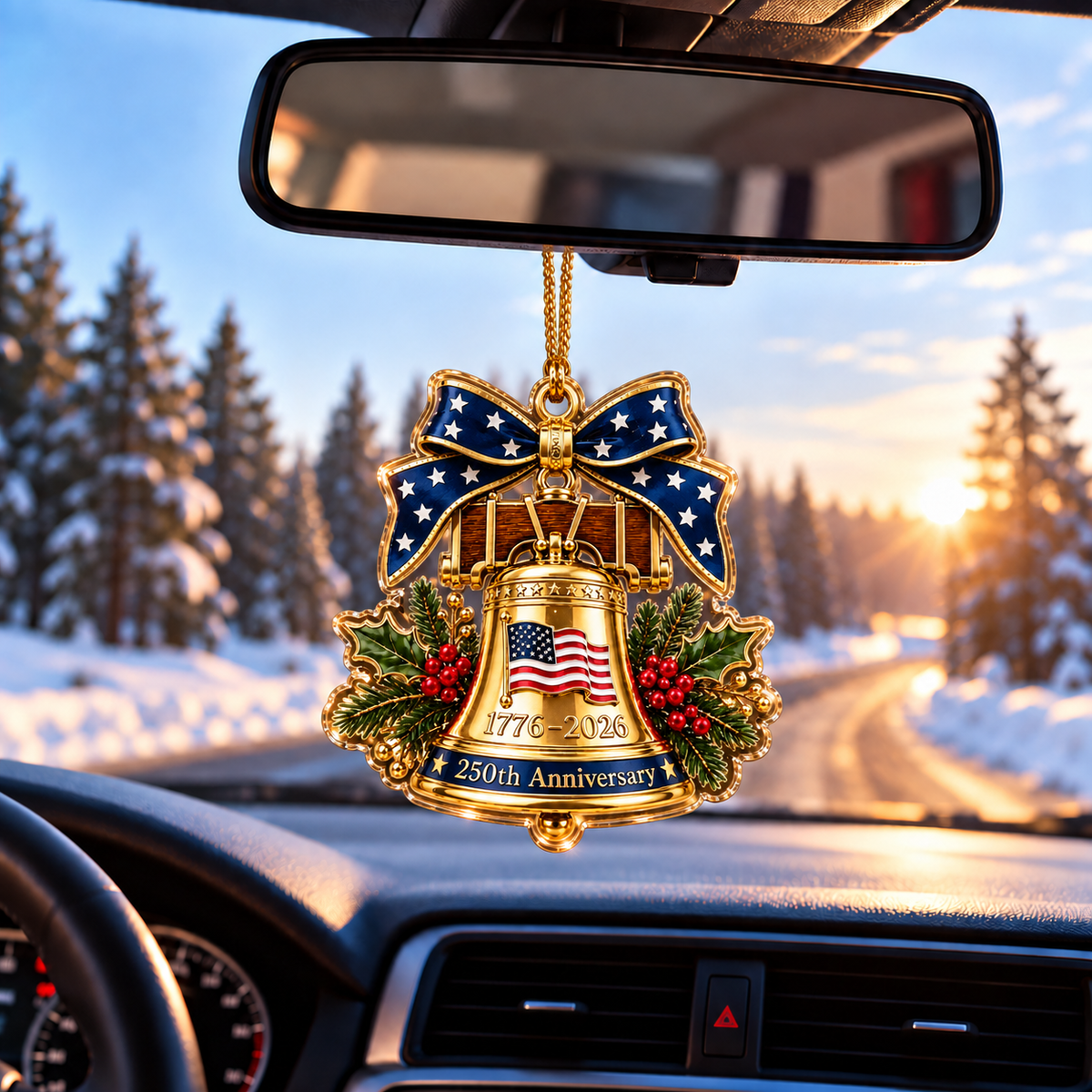 250 Christmas Bell Ornament 250th Anniversary Christmas Ornament Patriotic