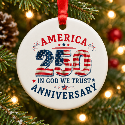 250 Anniversary Christmas Cerammic Ornament