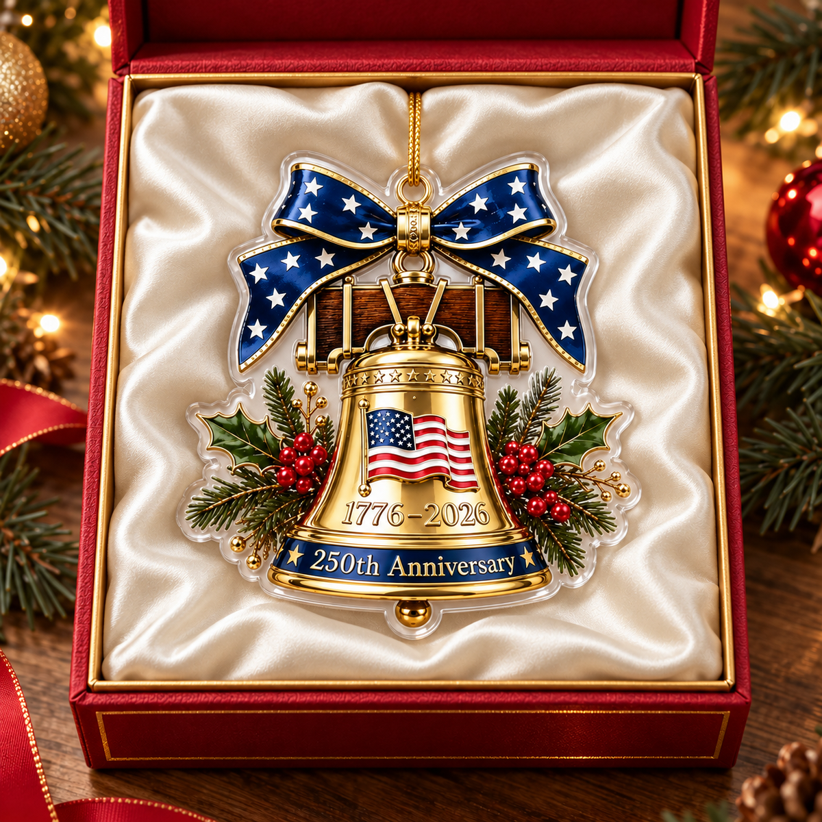 250th Anniversary Christmas Acrylic Ornament Patriotic