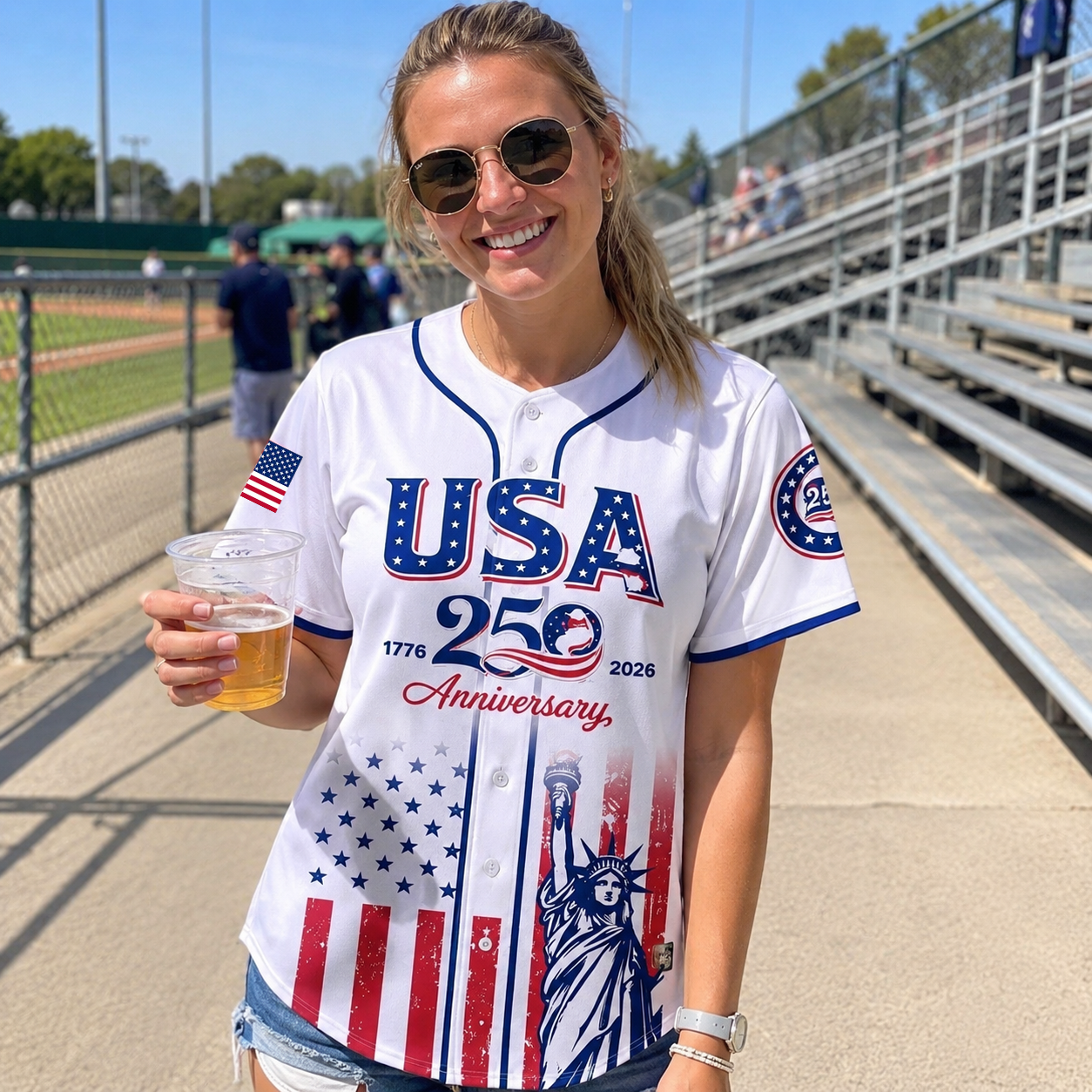 Patriotic Statue of Liberty 1776–2026 - USA 250th Anniversary Baseball Jersey Unisex Shirt