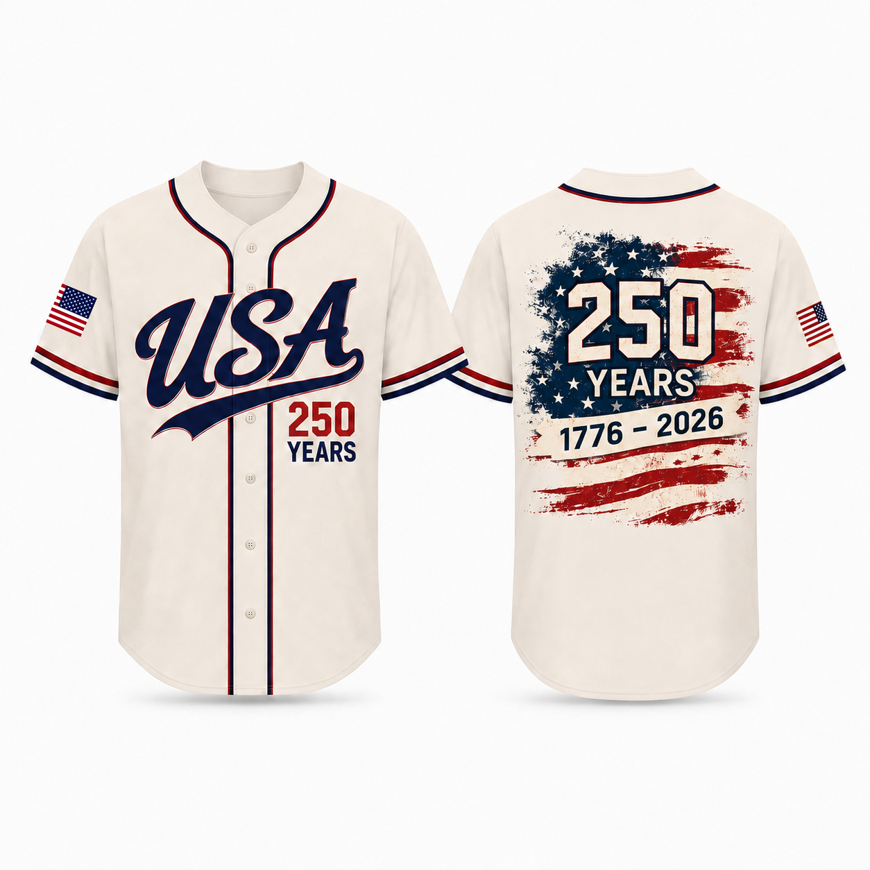 Statue of Liberty 250 Years - USA 250th Anniversary Baseball Jersey