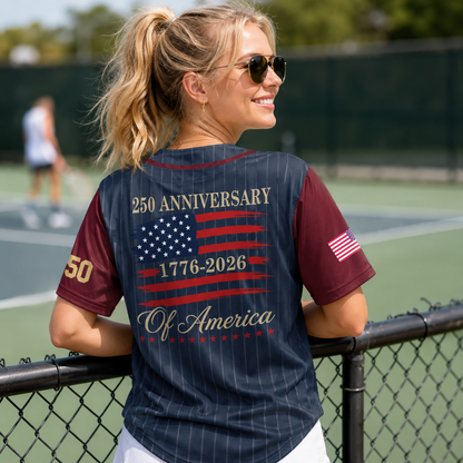 250 Years Est 1776 Of America - USA 250th Anniversary Baseball Jersey