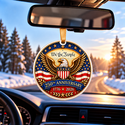 United States 250 Years Anniversary - Eagle Flag Ceramic Ornament