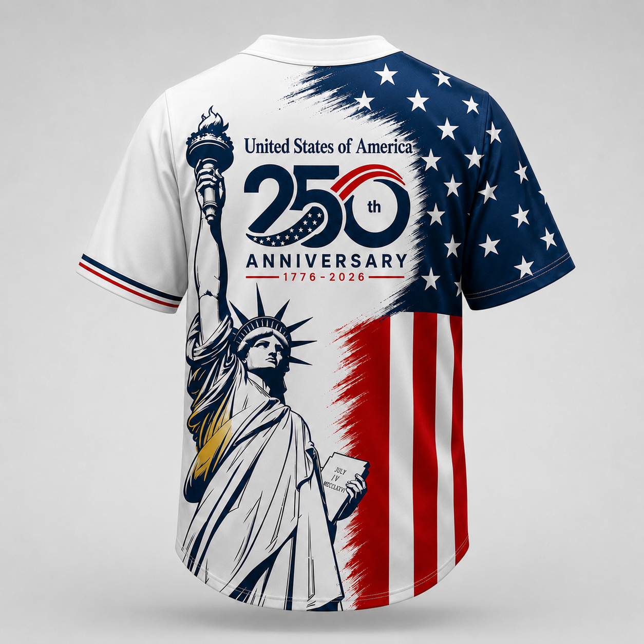 Statue of Liberty 250 Years - USA 250th Anniversary Baseball Jersey