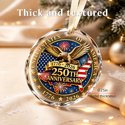 250 Anniversary USA Ornament - Acrylic Patriotic Christmas Ornament