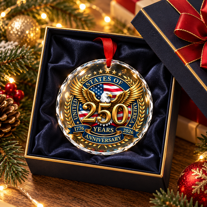 250 Anniversary Christmas Ornament-Glass  250 Anniversary USA Merchandise
