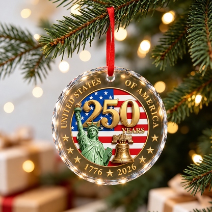 America 250th Christmas Statue of Liberty Ornament