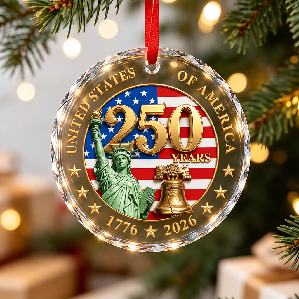 250 Anniversary Christmas Ornament-Glass  250 Anniversary USA Merchandise