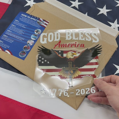 🔥 LIMITED TIME OFFER - God Bless America 250th Anniversary High Quality UV DTF 3D Decal