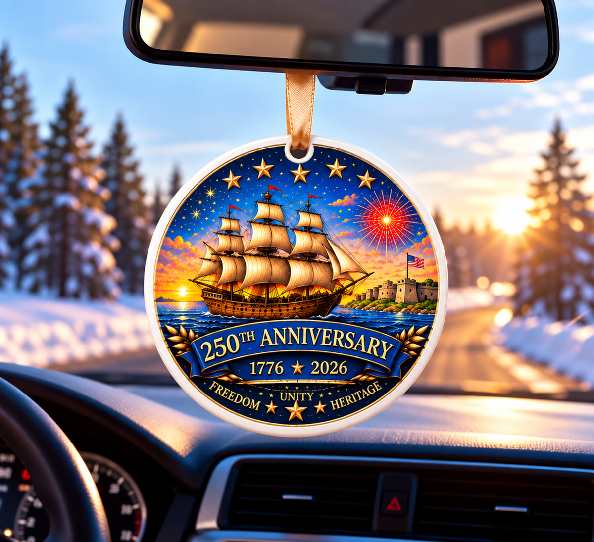 American Heritage 250th Anniversary Sailing Ship Ornament