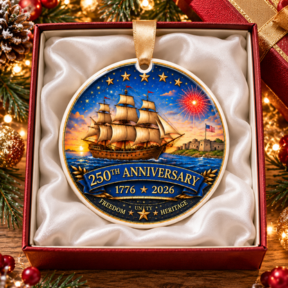 250 Anniversary Christmas Cerammic Ornament