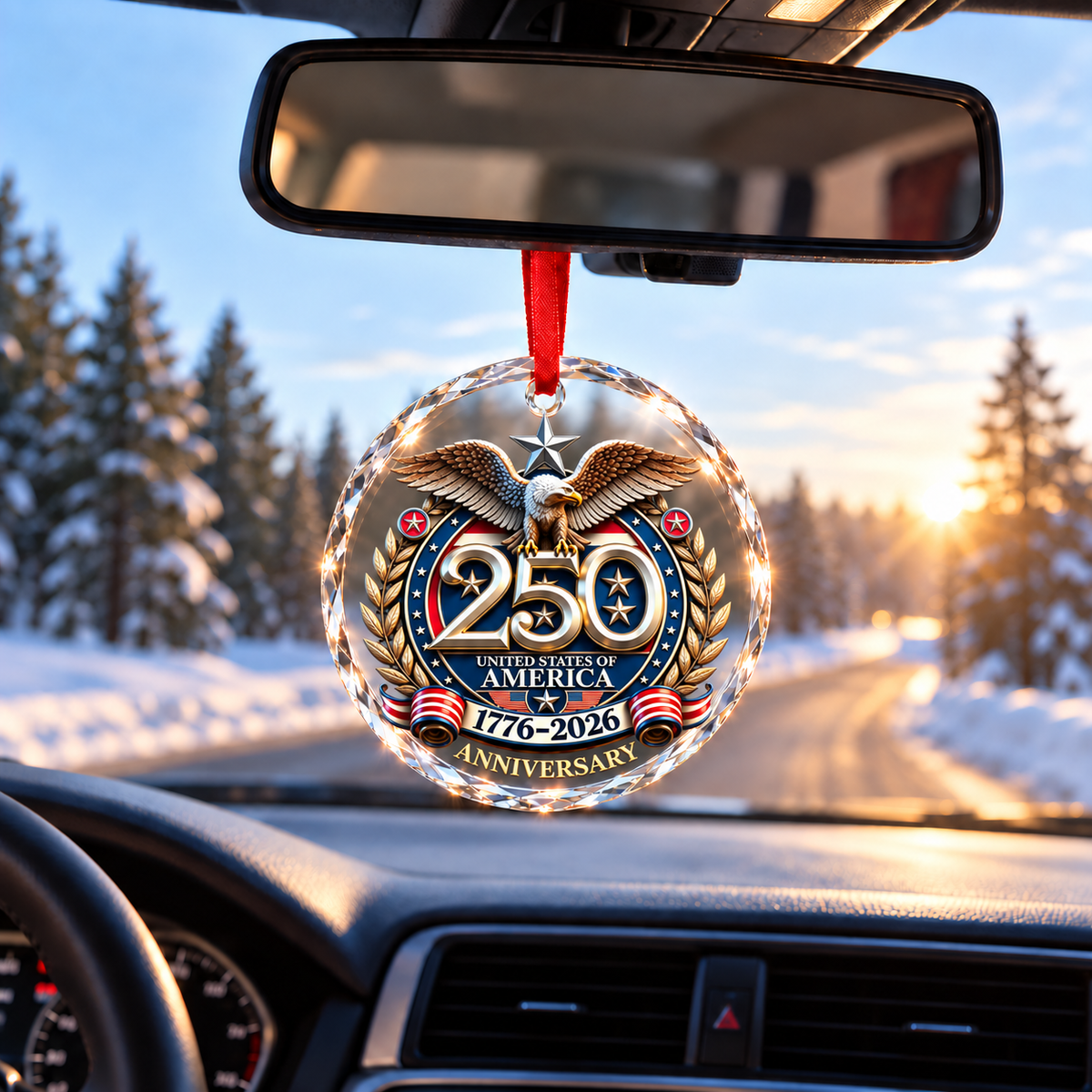 250 Anniversary Christmas Ornament-Glass  250 Anniversary USA Merchandise